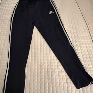 Adidas Men Medium-Black Joggers with classic gold Stripes-Like new-